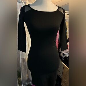 Black mini Dress 3/4 sleeves with mesh